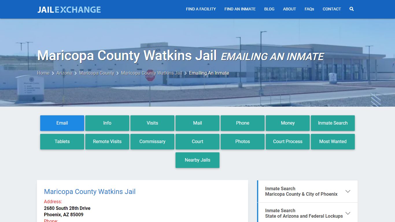Inmate Text, Email - Maricopa County Watkins Jail, AZ