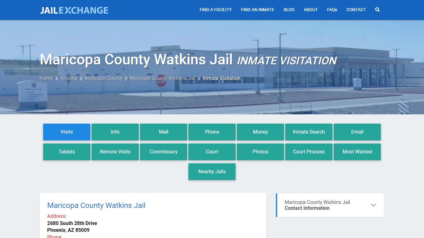 Inmate Visitation - Maricopa County Watkins Jail, AZ - Jail Exchange